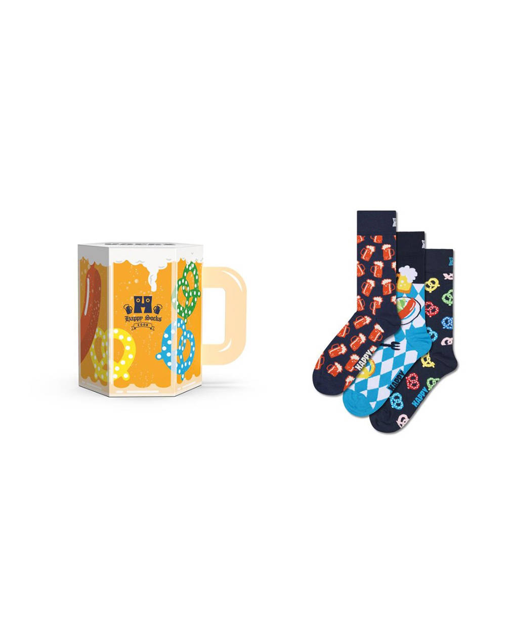 HAPPY SOCKS 3-Pack Beer Glass Socks Gift Set