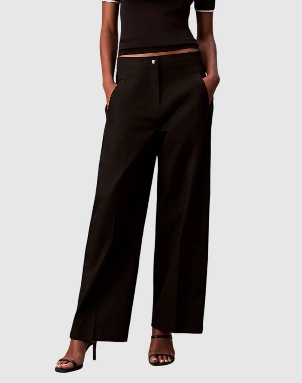 CALVIN KLEIN JEANS COTTON TWILL AOP LOGO STRIPE PAN