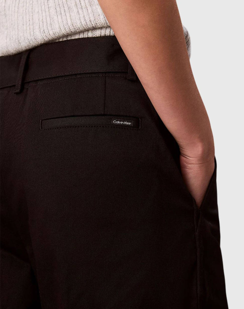 CALVIN KLEIN Cotton Twill Belted Trouser