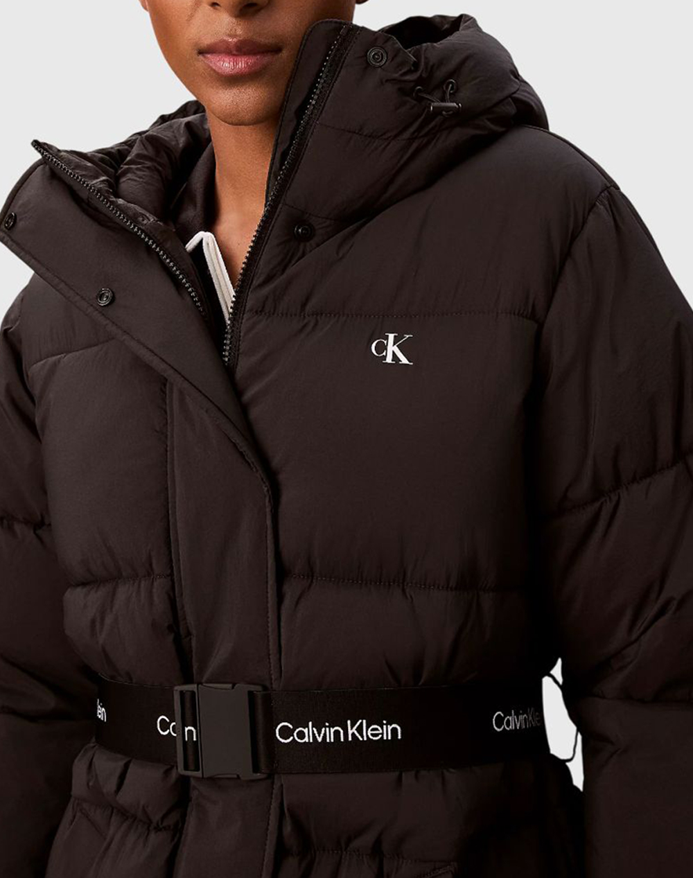 CALVIN KLEIN BELTED MIDWEIGHT PUFFER