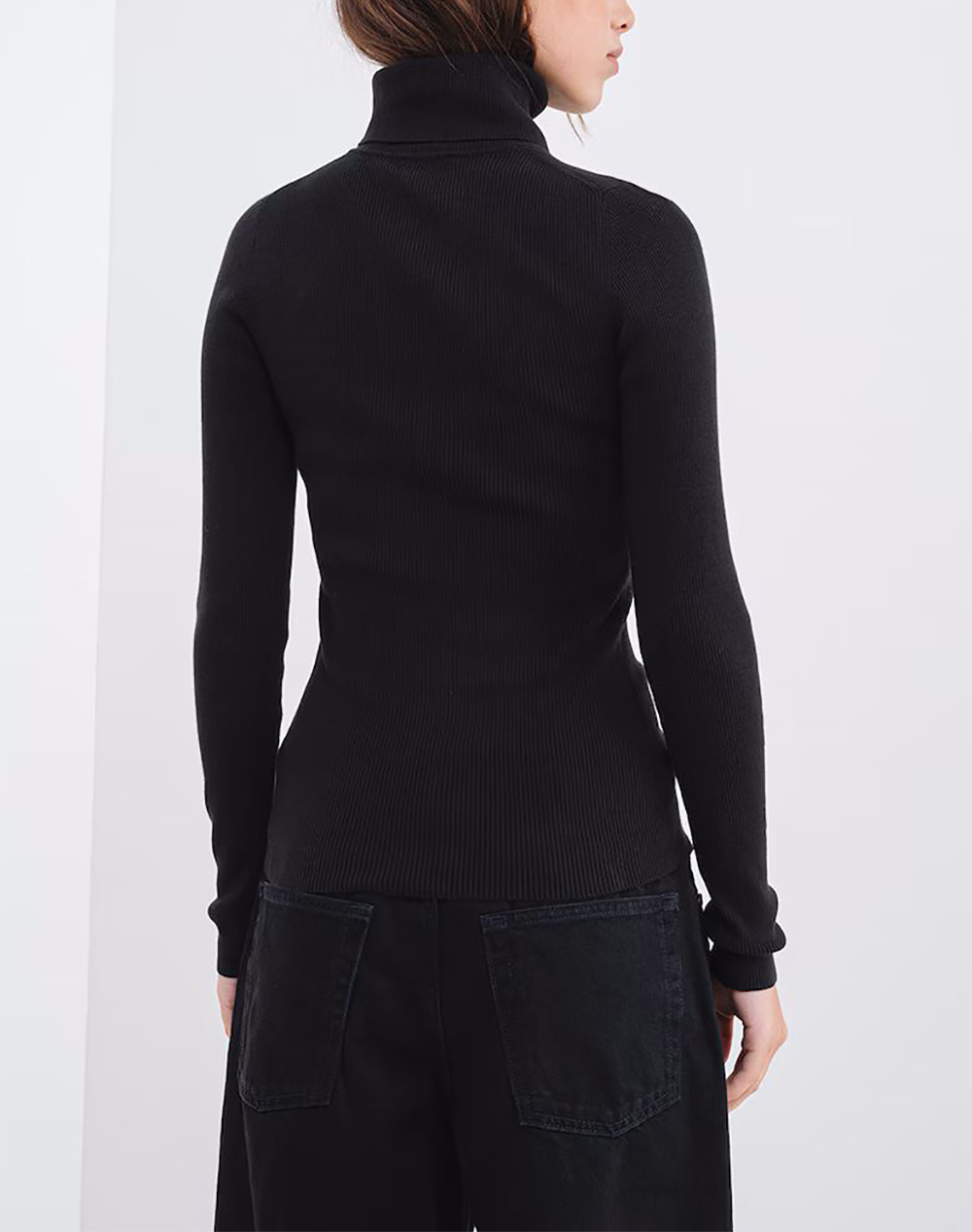 CALVIN KLEIN WOVEN LABEL ROLL NECK