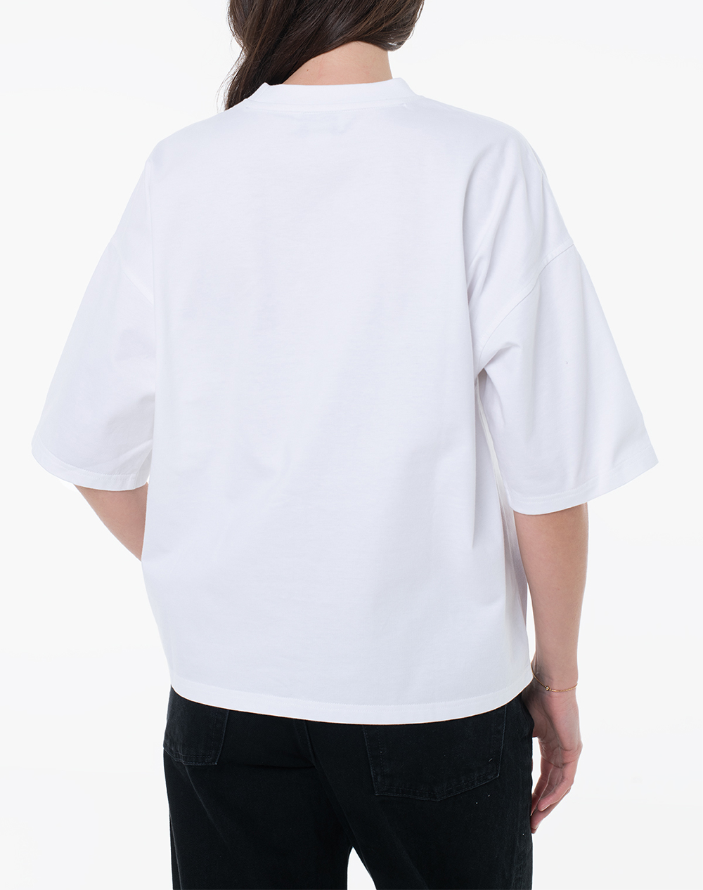 CALVIN KLEIN SS WOVEN LABEL OVERSIZED TEE
