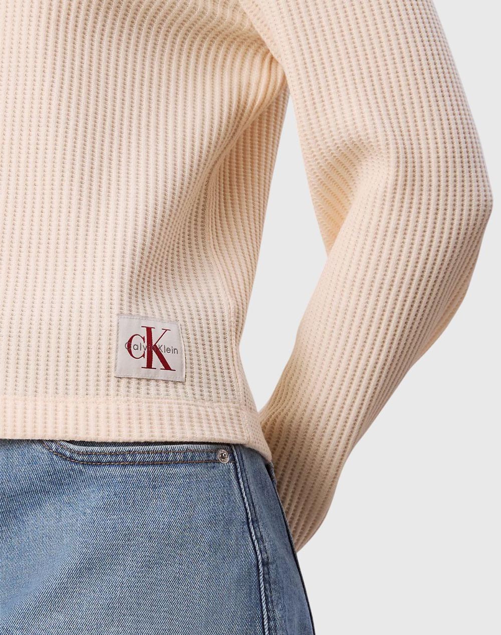 CALVIN KLEIN LS WAFFLE TEE