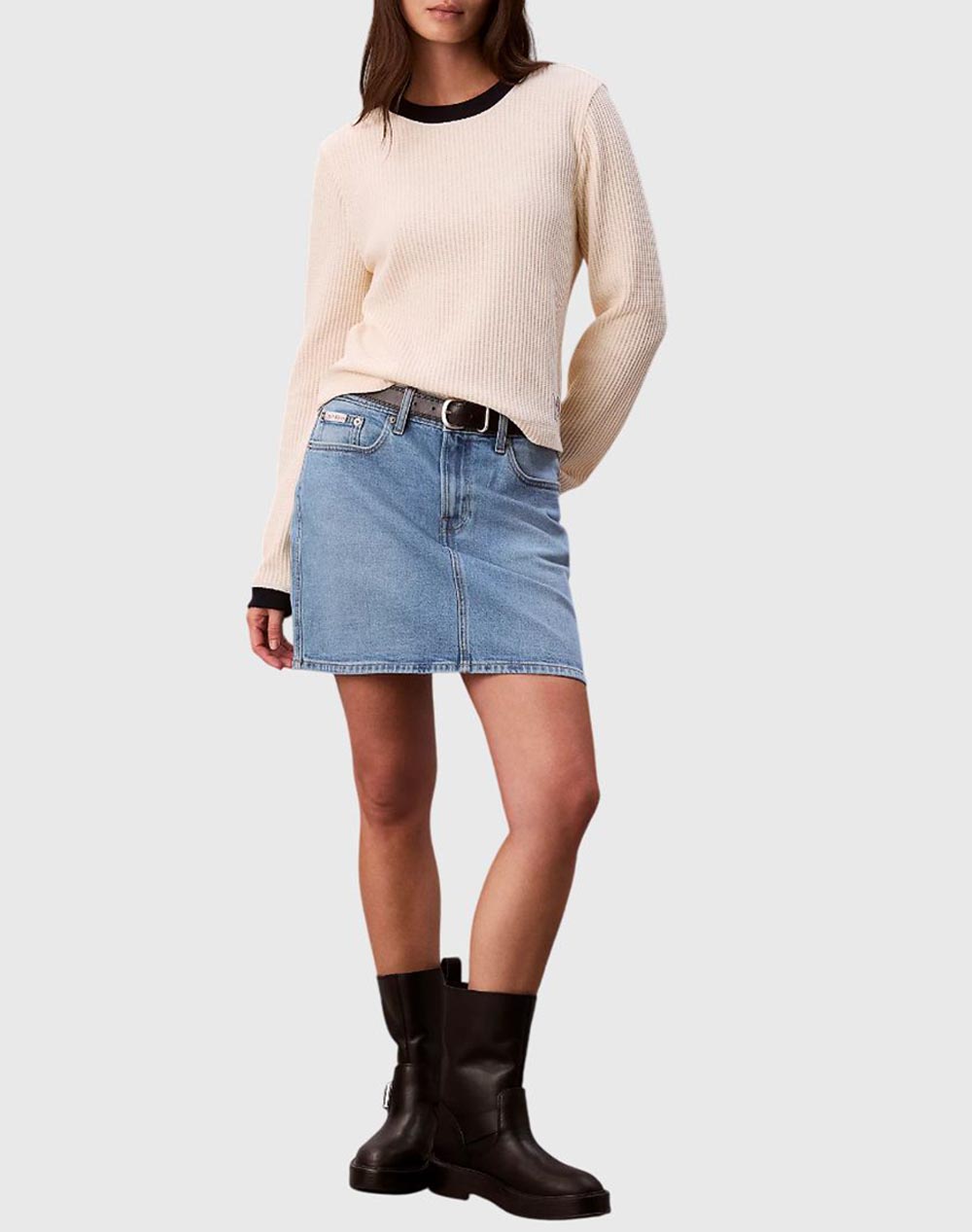 CALVIN KLEIN LS WAFFLE TEE