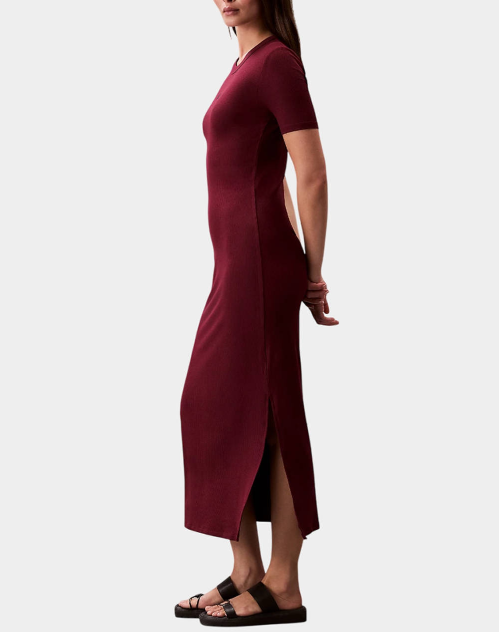 CALVIN KLEIN JEANS A - MODAL RIB SS DRESS
