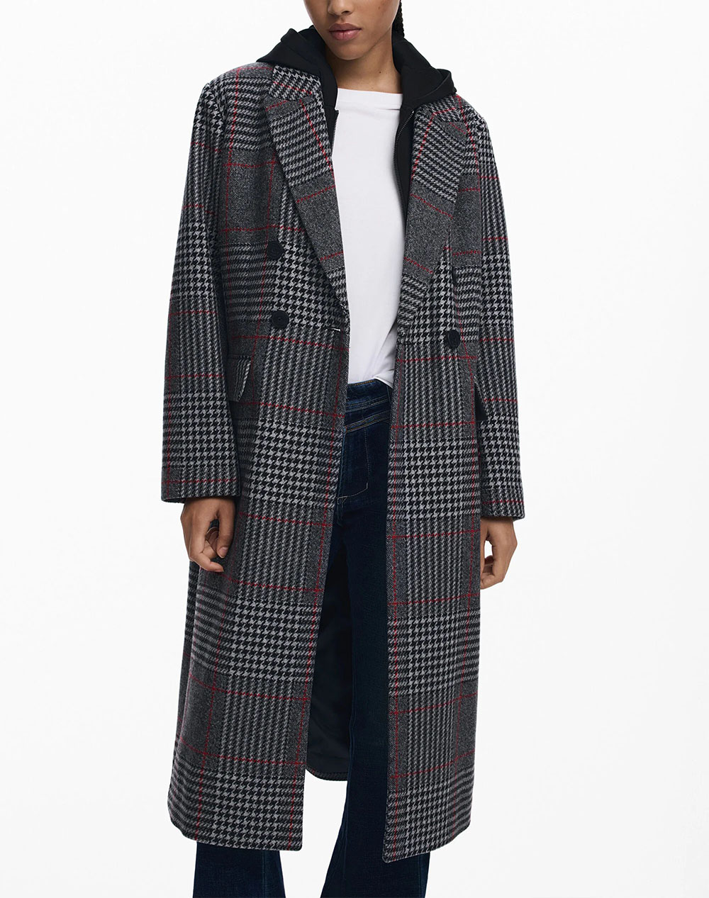 DESIGUAL COAT_CAPUCHA_CHECK ДАМСКО ПАЛТО