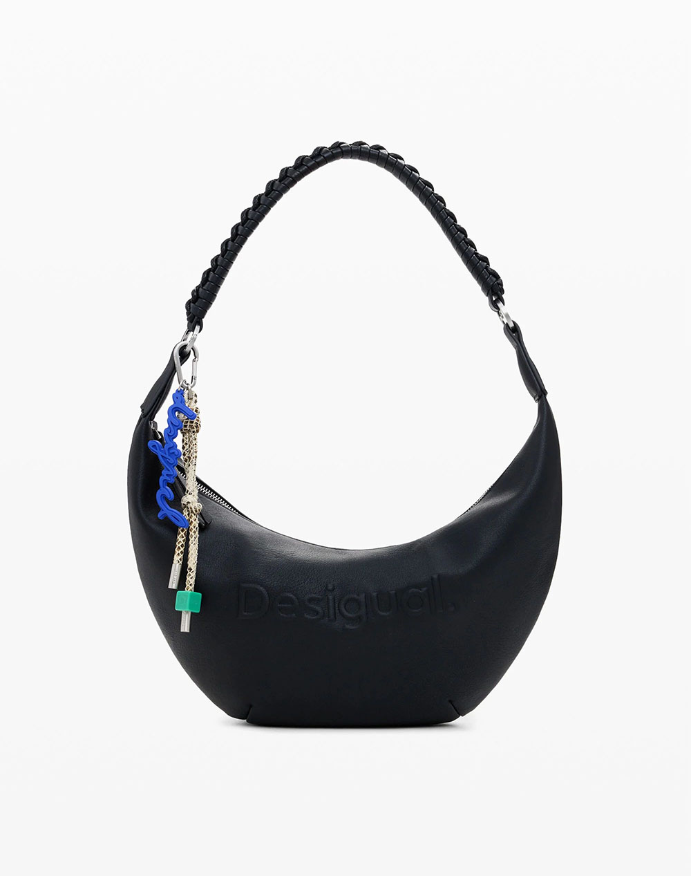 DESIGUAL BAG_HALF LOGO ZANTE BLACK WOMENS BAG