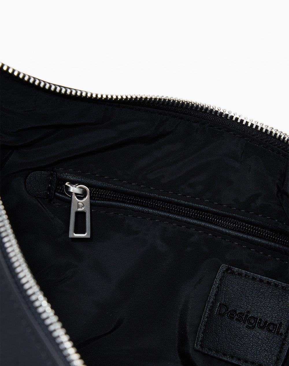 DESIGUAL BAG_HALF LOGO ZANTE BLACK WOMENS BAG