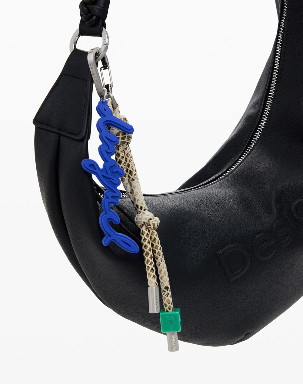 DESIGUAL BAG_HALF LOGO ZANTE BLACK WOMENS BAG