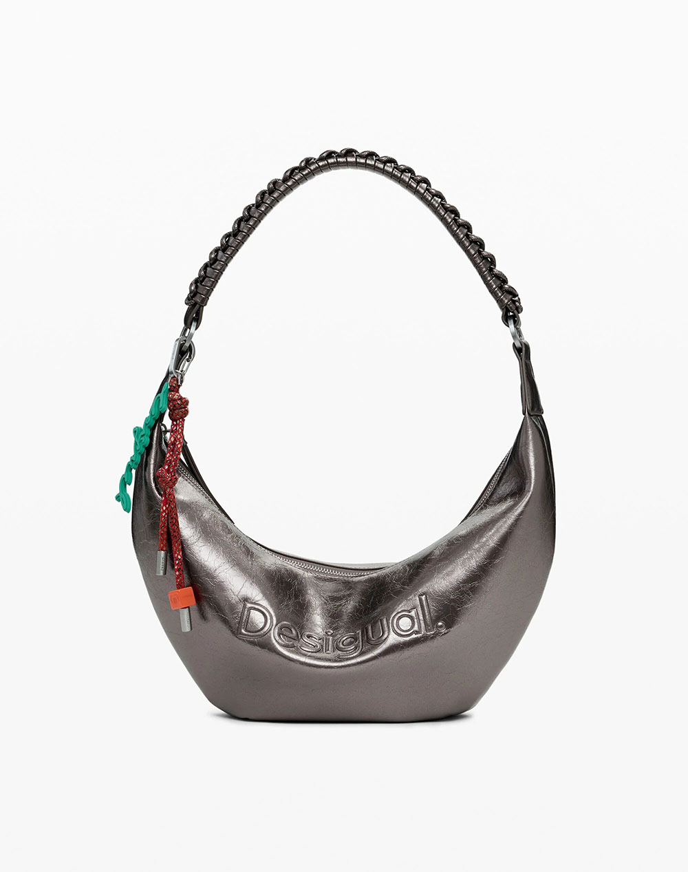DESIGUAL BAG_HALF LOGO ZANTE DARK SILVER WOMENS BAG