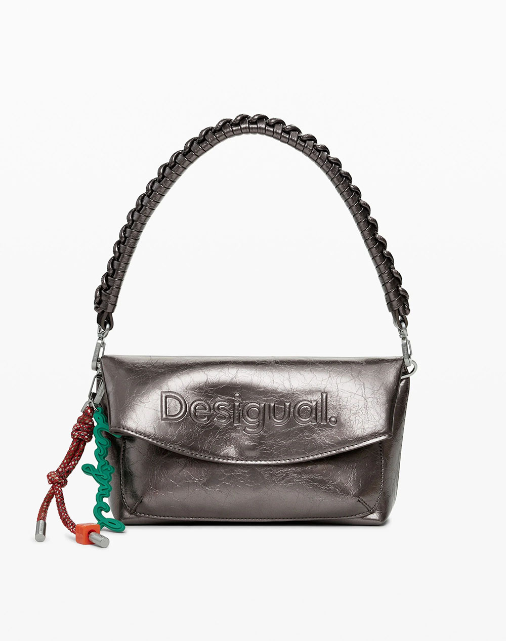 DESIGUAL BAG_HALF LOGO TROKEL DARK SILVE WOMENS BAG
