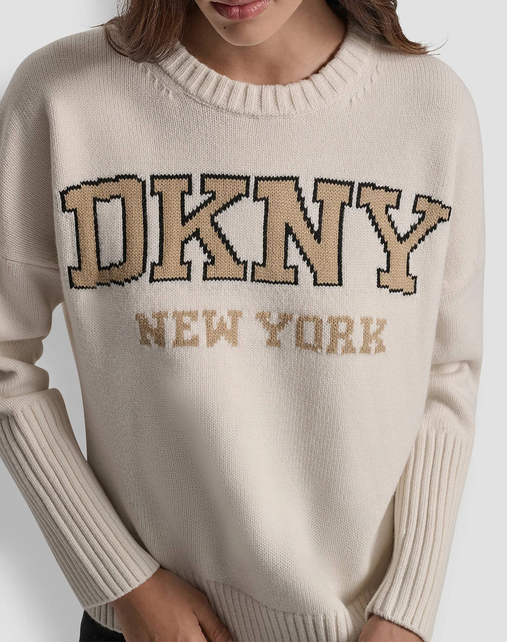 DKNY DJ4R0362 LOGO ДЪЛЪГ ПУЛОВЕР DKNY