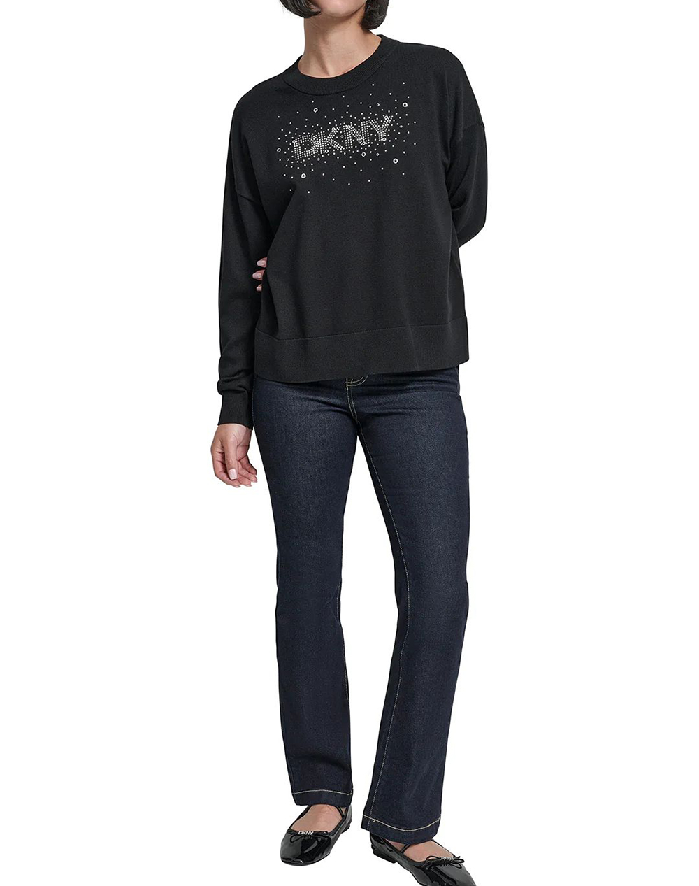 DKNY P5MSBY47 ПУЛОВЕР С ДЪЛЪГ РЪКАВ DKNY