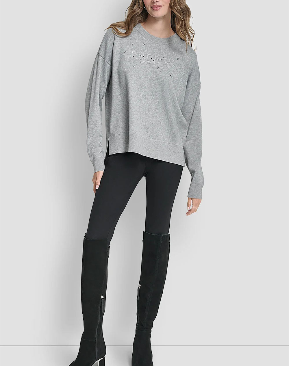 DKNY P5MSBY47 ПУЛОВЕР С ДЪЛЪГ РЪКАВ DKNY