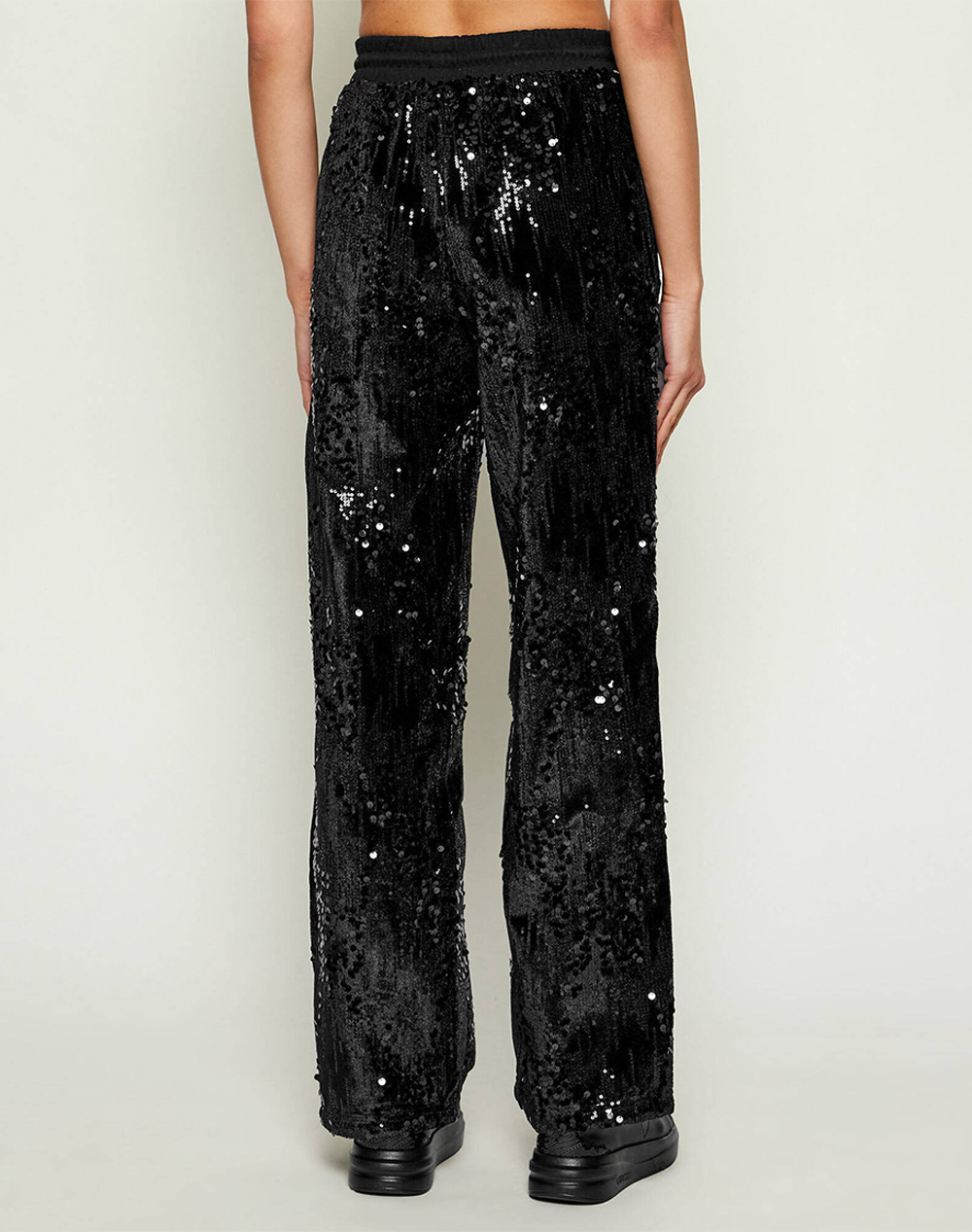 GUESS SEQUINS WIDE LEG PANTS WOMENS PANTS