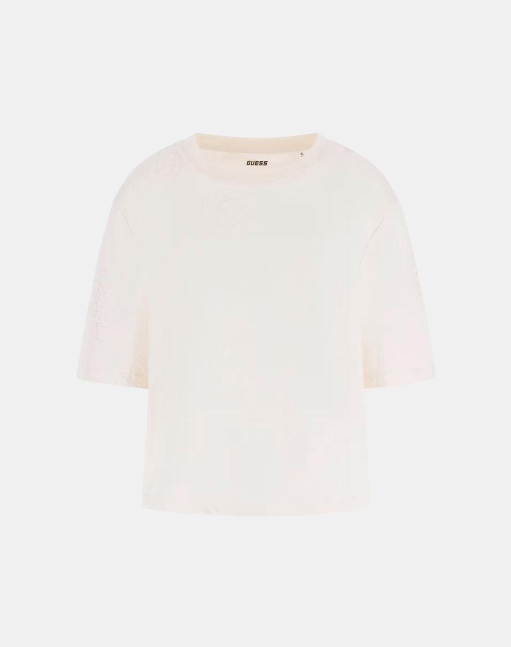 GUESS PEONY AOP EMBROIDERY BOXY TEE ДАМСКА ТЕНИСКА
