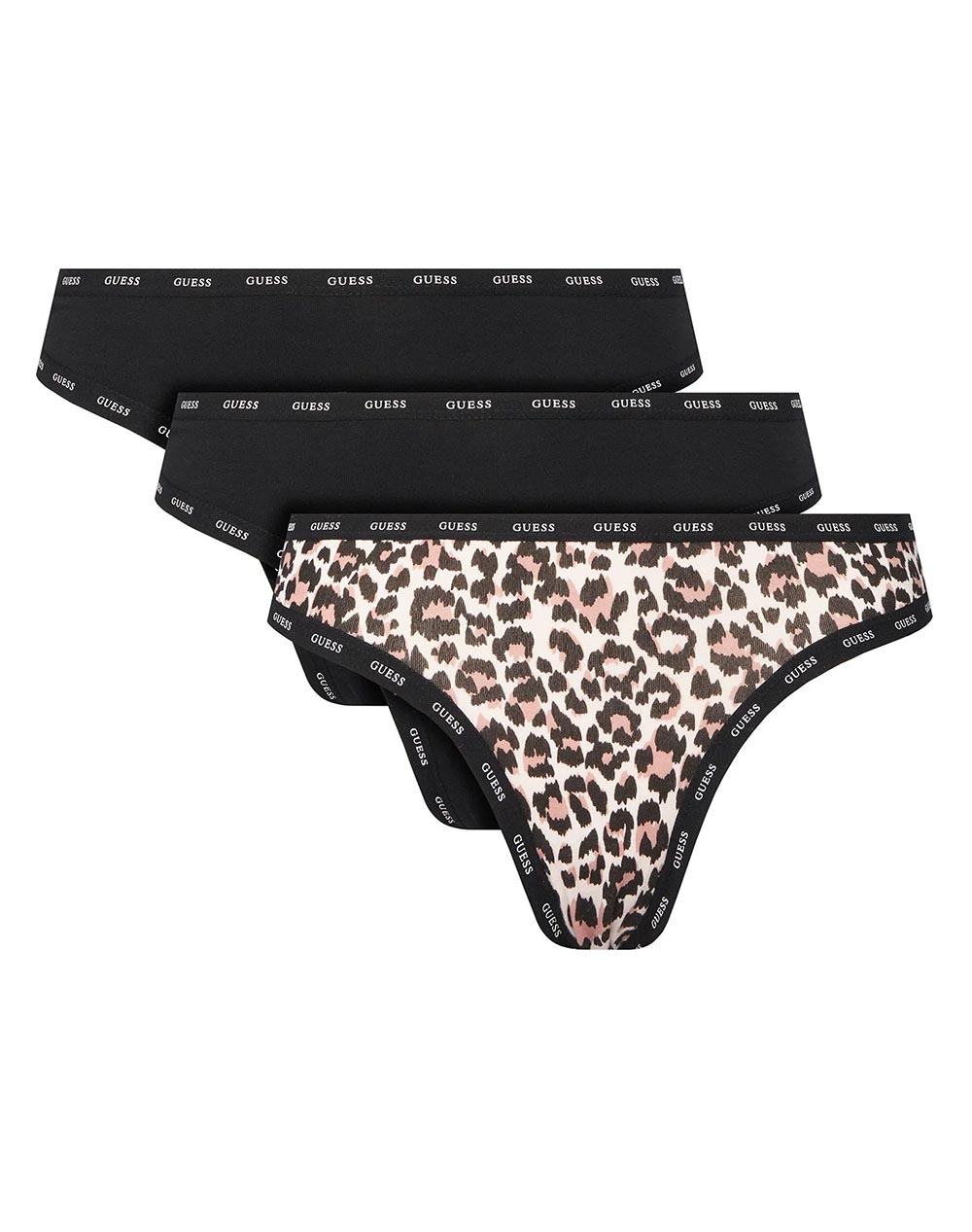 GUESS 3PACK PRINTED BASIC THONG WOMENS UNDERWEAR