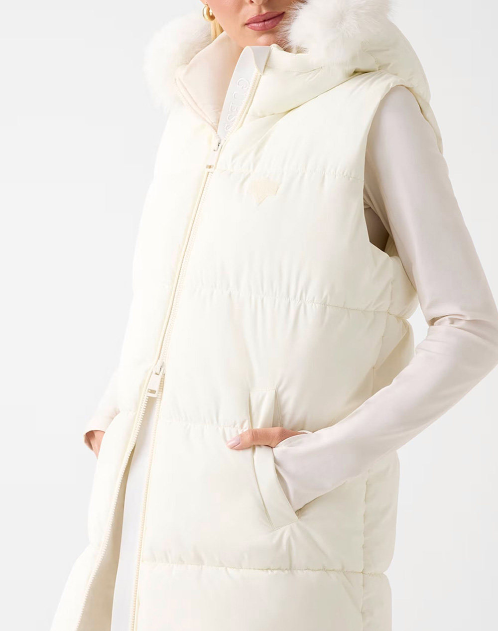 GUESS KATRINA SKI HOODY VEST ДАМСКО ПАЛТО