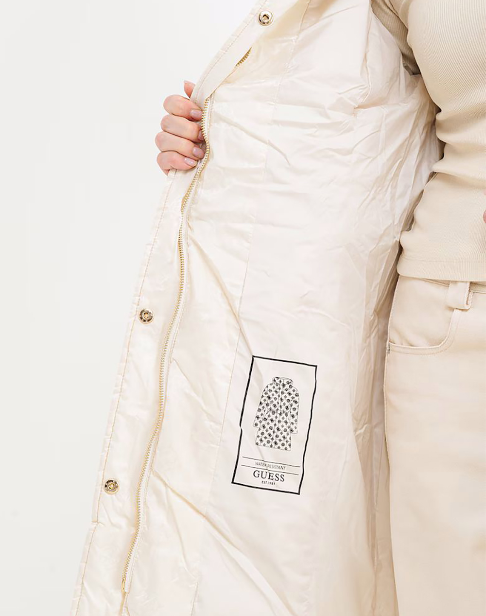 GUESS IMMA LOGO MIDI PUFFER ДАМСКО ЯКЕ