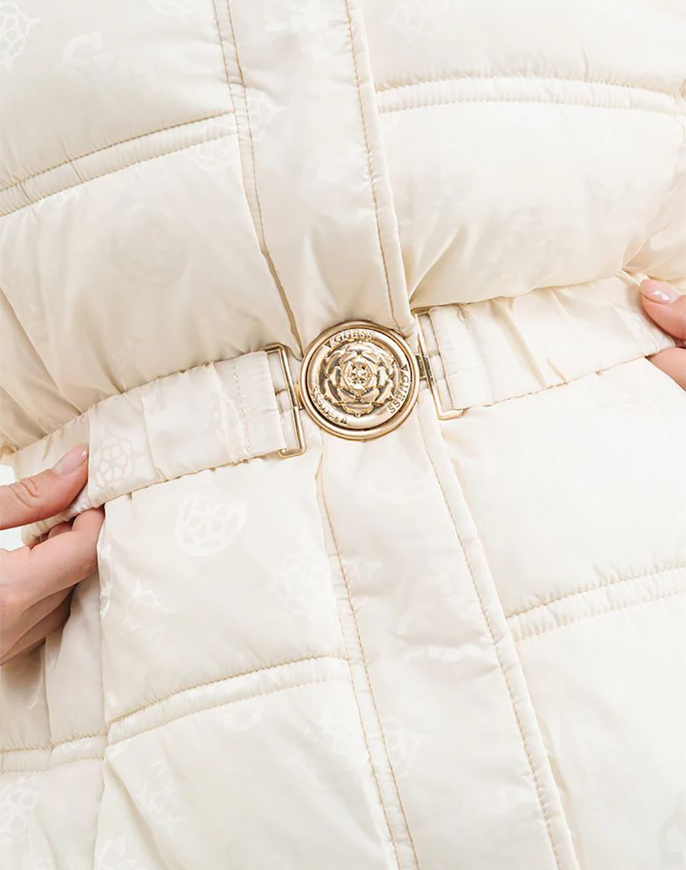 GUESS IMMA LOGO MIDI PUFFER ДАМСКО ЯКЕ