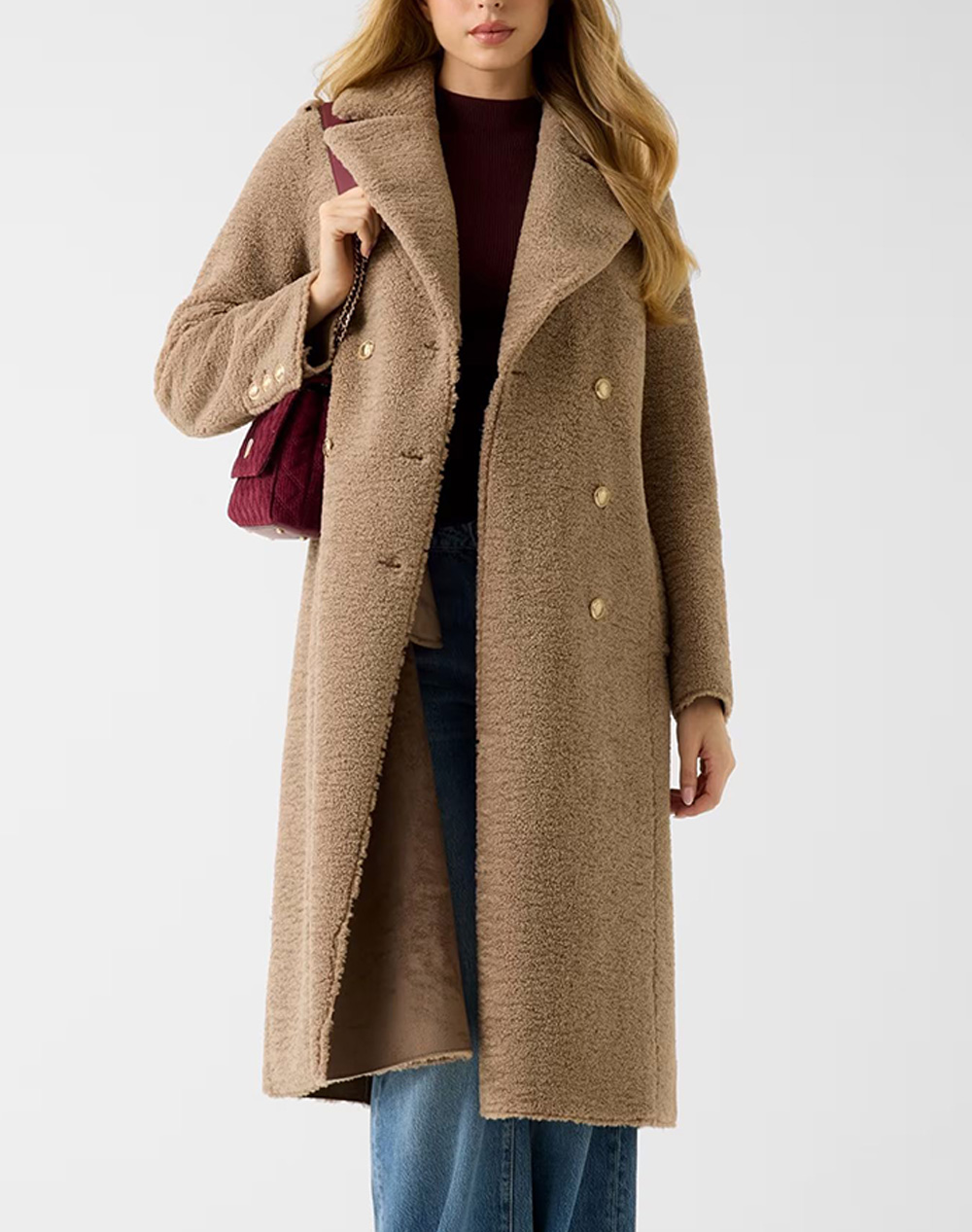 GUESS LAILA FAUX FUR BONDED COAT ДАМСКО ПАЛТО