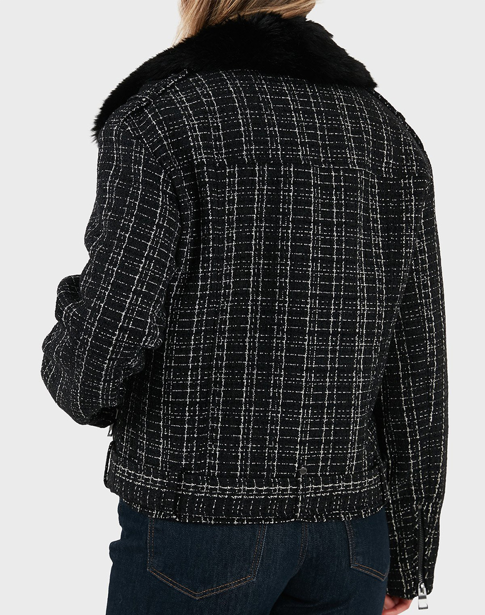 GUESS SANDRA TWEED BIKER ДАМСКО ПАЛТО