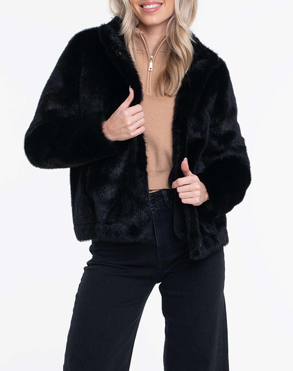 GUESS LUNA FAUX FUR ДАМСКО ПАЛТО