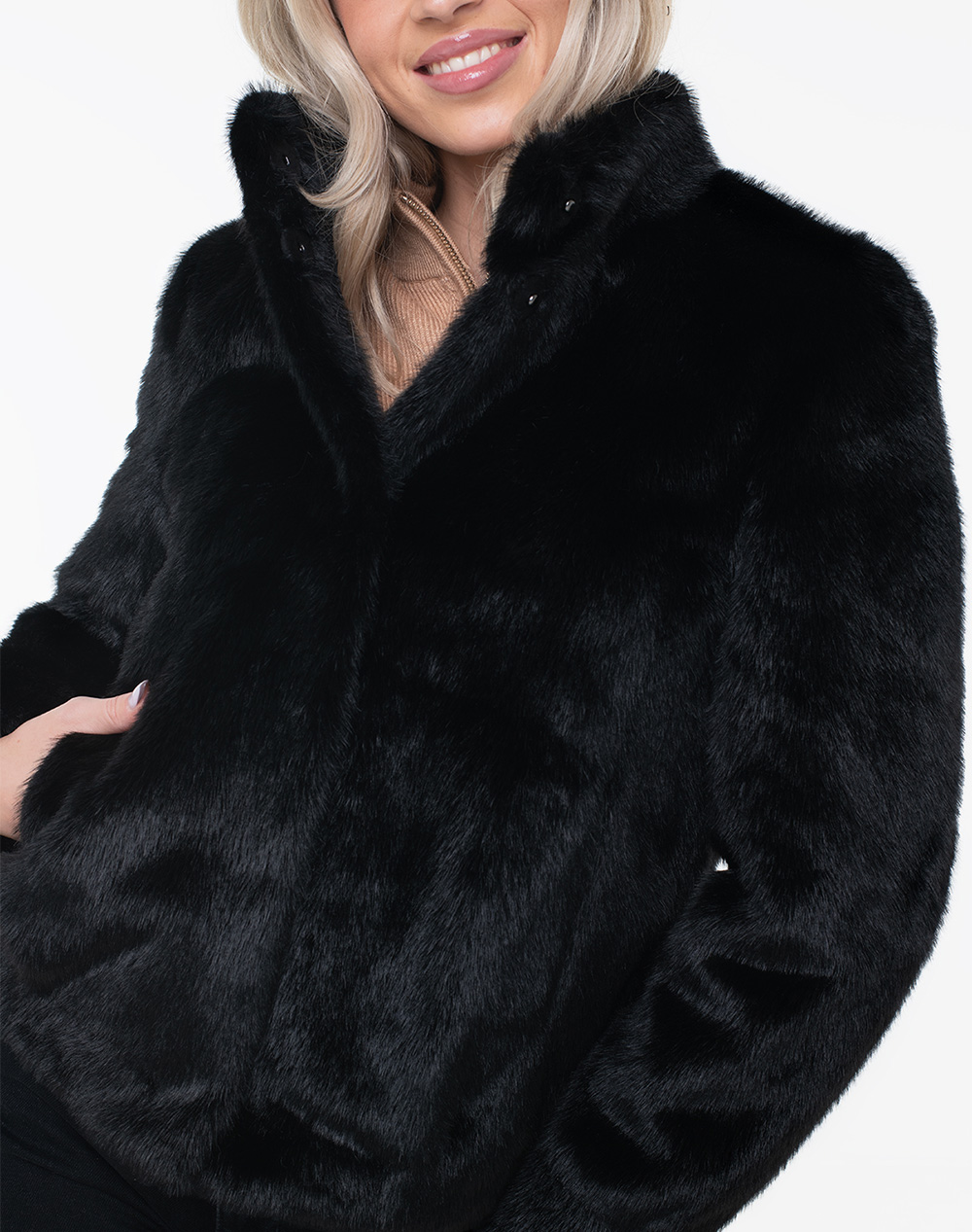 GUESS LUNA FAUX FUR ДАМСКО ПАЛТО