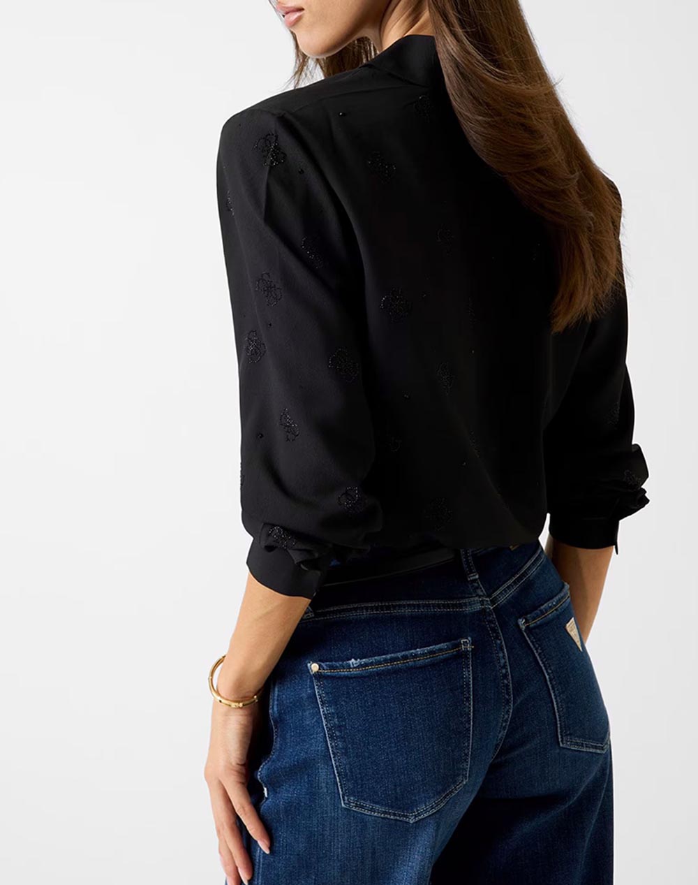 GUESS LS FLORE LOGO HOTFIX SHIRT ДАМСКА РИЗА