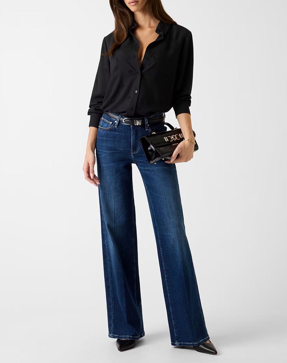 GUESS LS FLORE LOGO HOTFIX SHIRT ДАМСКА РИЗА