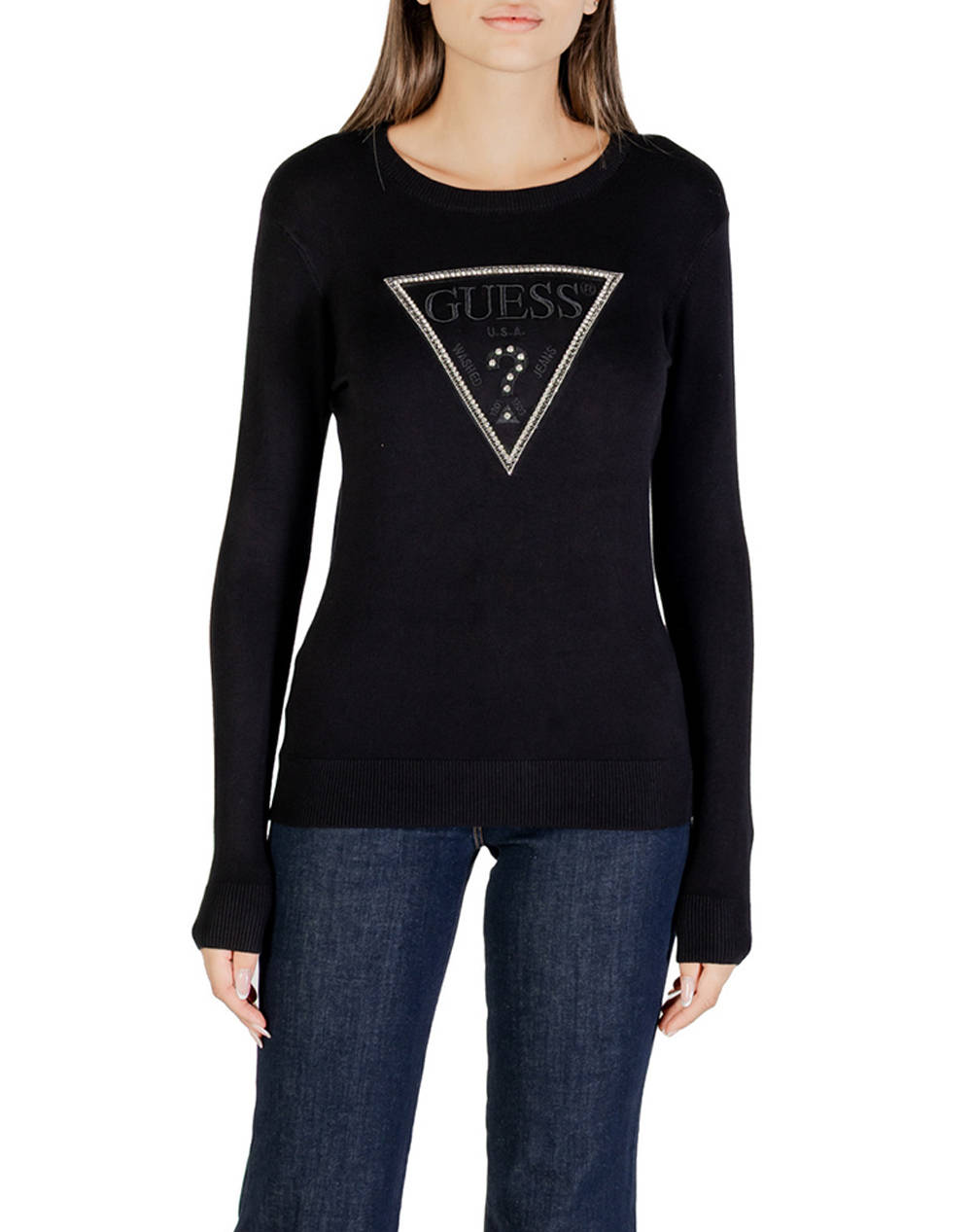 GUESS LS CN KIARA TRIANGLE LOGO SWTR ПЛЕТЕНИ ДАМСКИ ДРЕХИ