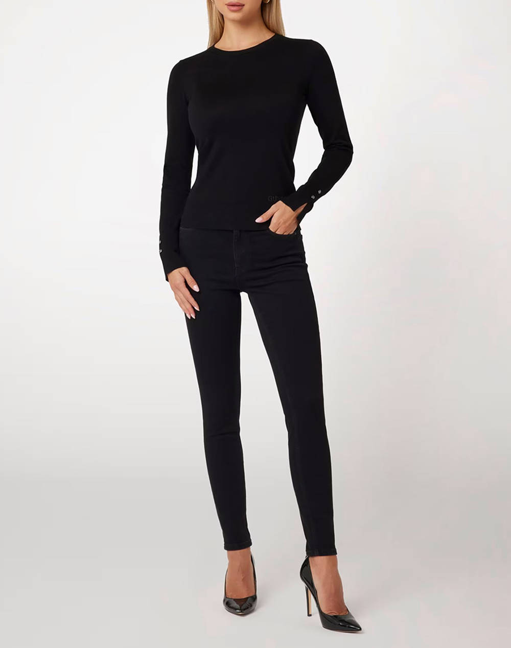 GUESS ELINOR RN LS SWTR ПЛЕТЕНИ ДАМСКИ ДРЕХИ