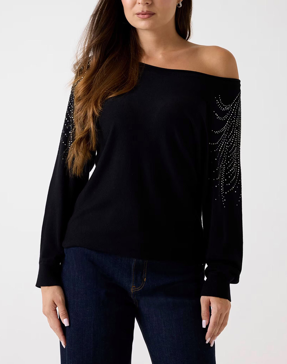 GUESS BAT SLEEVE LORETTA LOGO SWTR ПЛЕТЕНИ ДАМСКИ ДРЕХИ