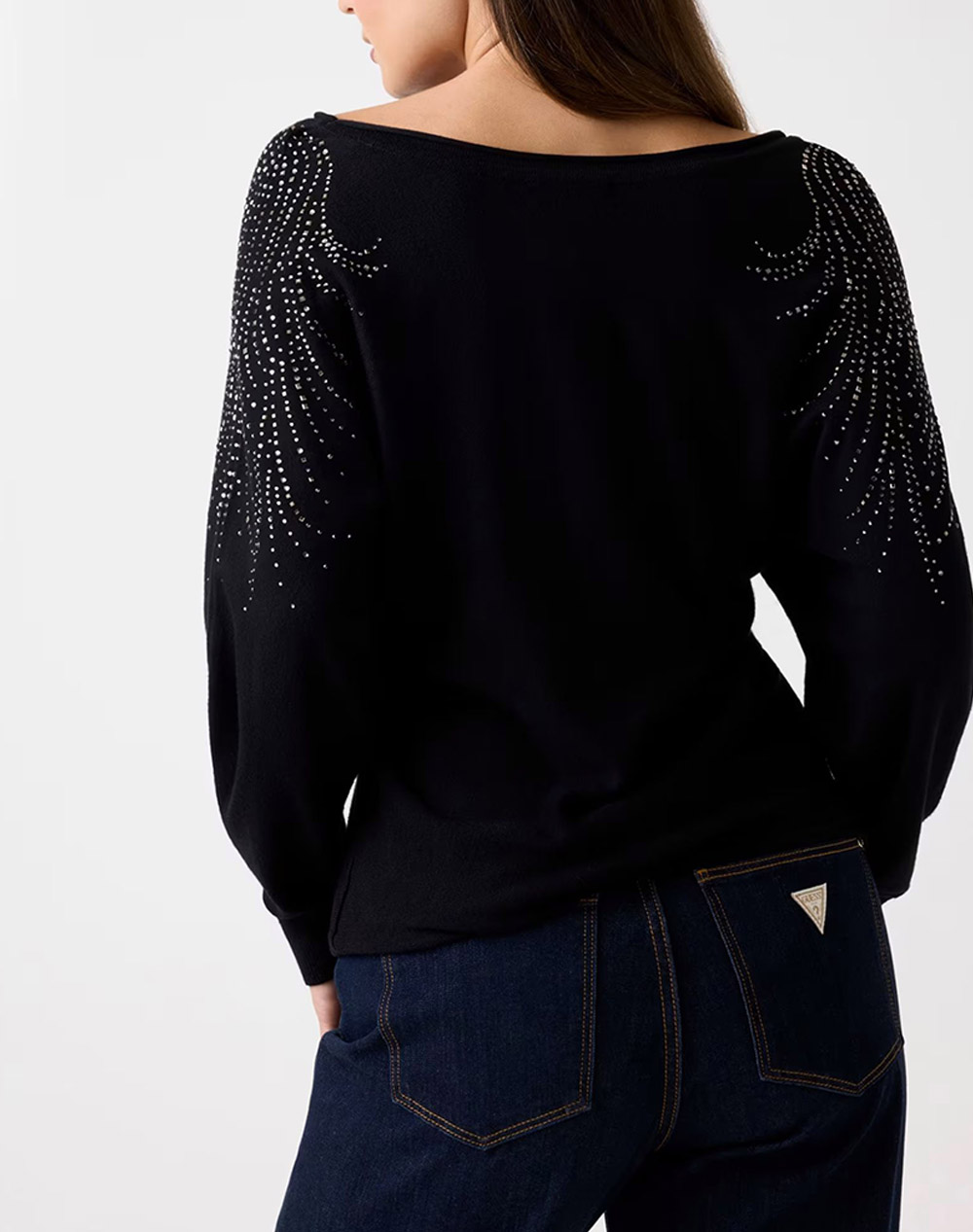 GUESS BAT SLEEVE LORETTA LOGO SWTR ПЛЕТЕНИ ДАМСКИ ДРЕХИ