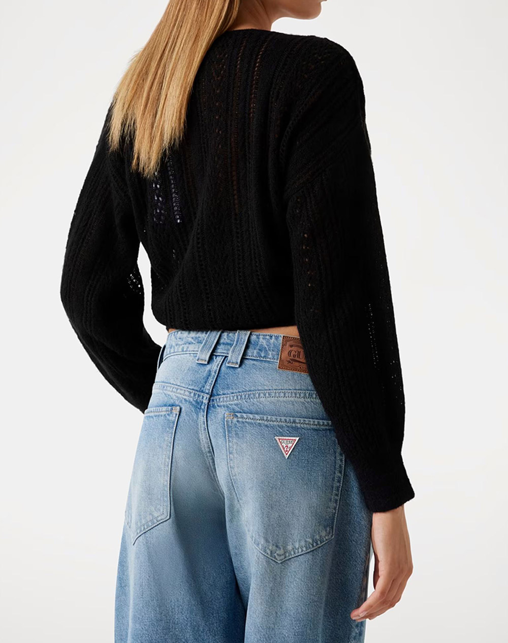 GUESS LS VN OVERLAPPED IZABELLA SWTR ПЛЕТЕНИ ДАМСКИ ДРЕХИ