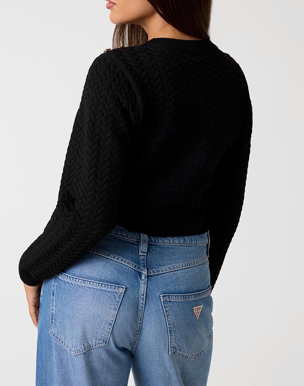 GUESS LS CN LOGO BUTTON REONA SWTR ПЛЕТЕНИ ДАМСКИ ДРЕХИ