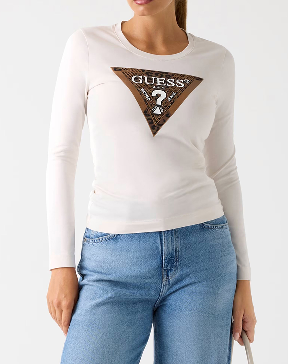GUESS LS CN LEO TRIANGLE TEE ДАМСКА БЛУЗА