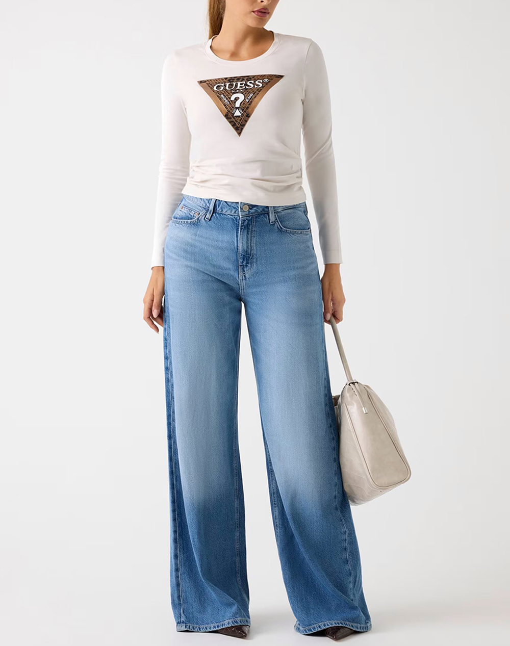 GUESS LS CN LEO TRIANGLE TEE ДАМСКА БЛУЗА