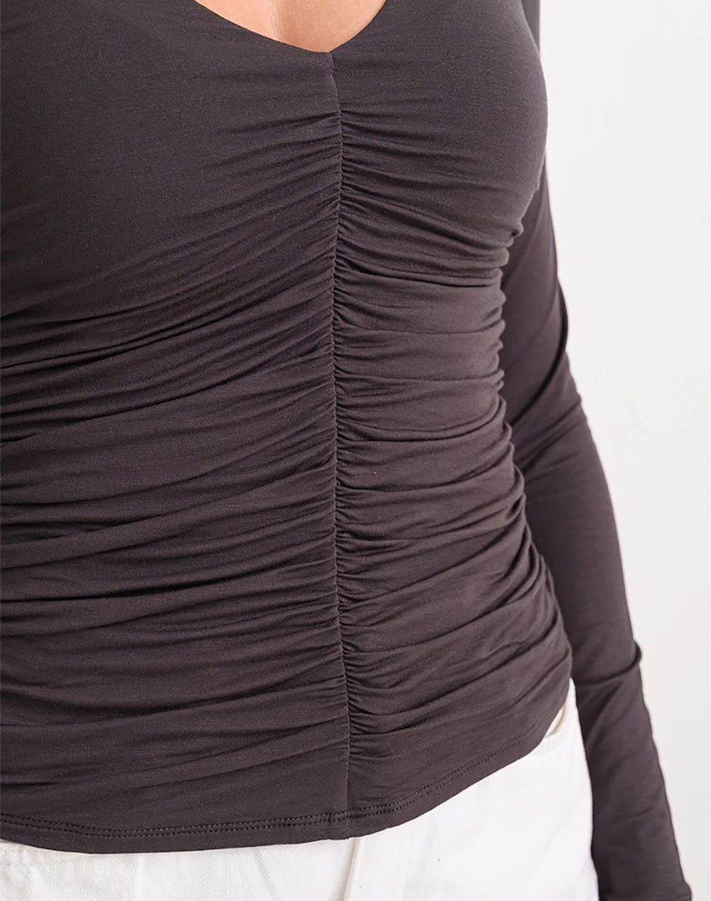 GUESS LS V-NECK AYLEEN TOP ДАМСКА БЛУЗА