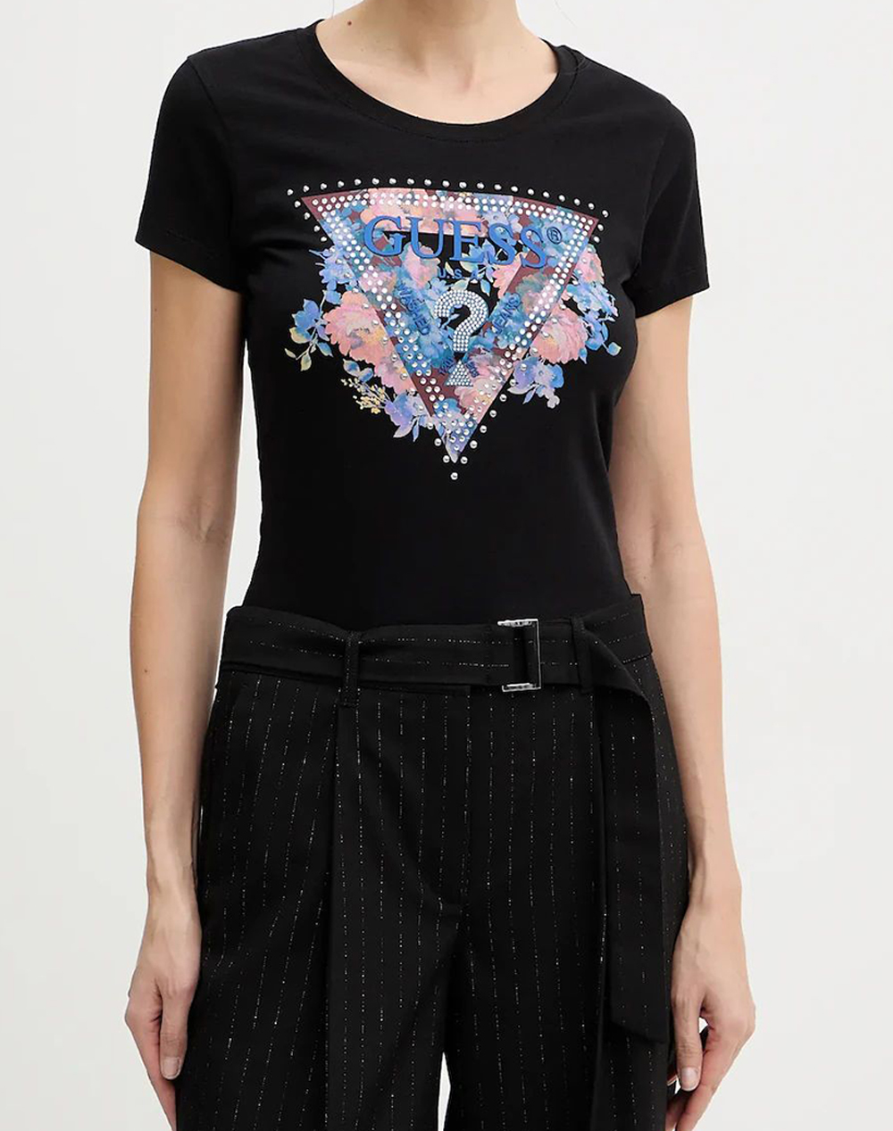 GUESS SS CN PEONY TRIANGLE TEE ДАМСКА БЛУЗА