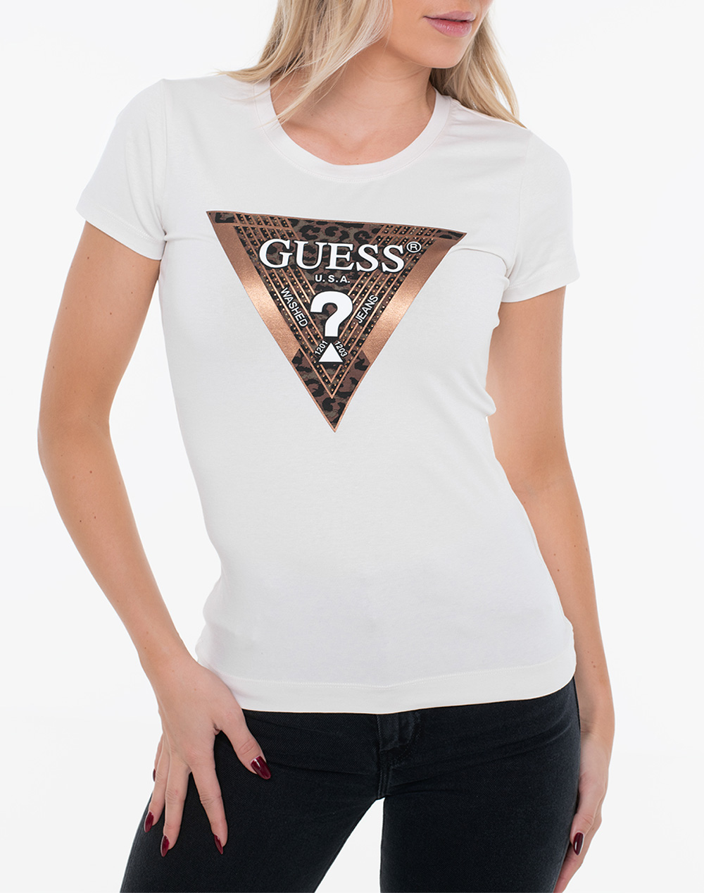 GUESS SS CN LEO TRIANGLE TEE ДАМСКА БЛУЗА
