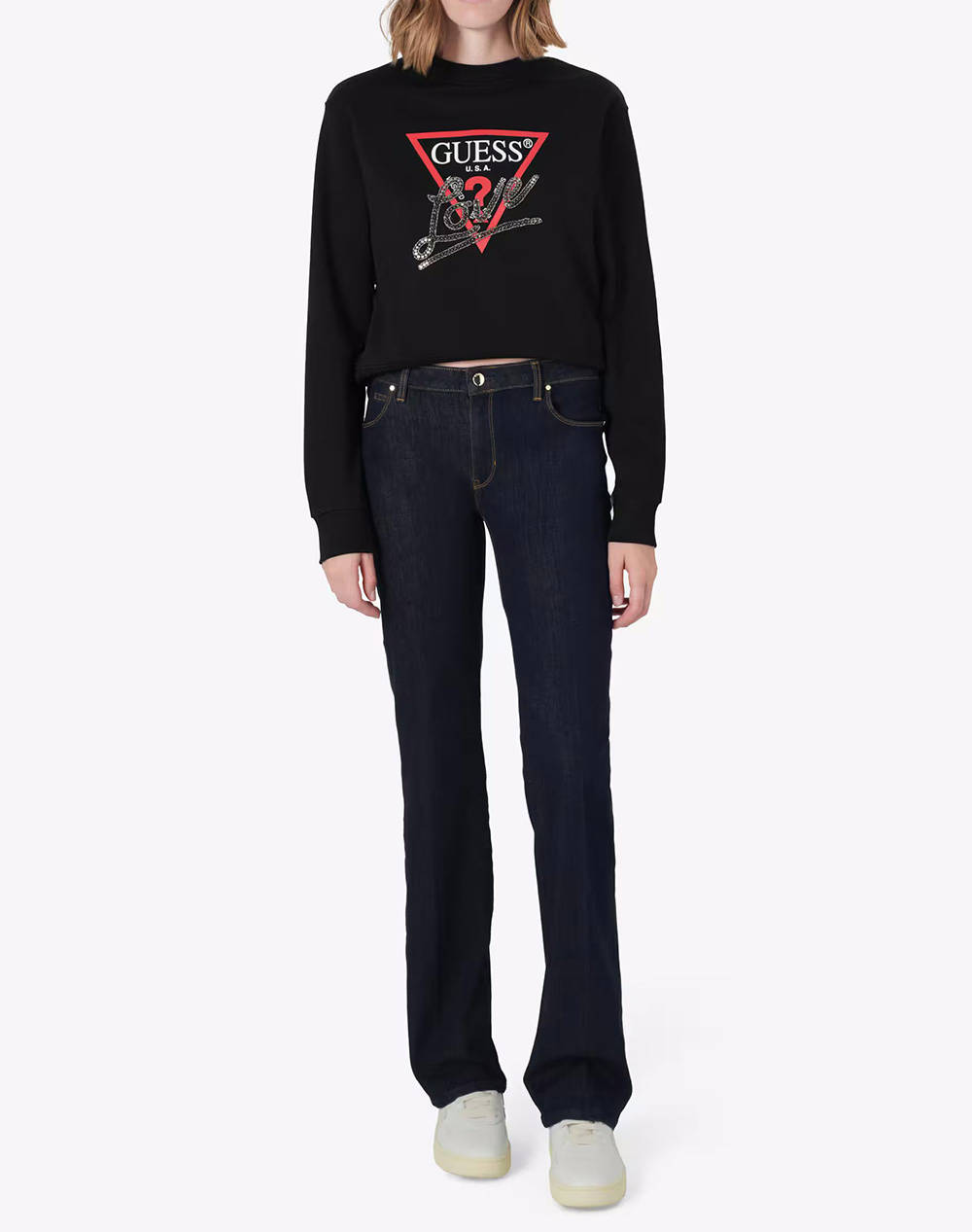 GUESS CN STUDDED LOVE SWEATSHIRT ДАМСКА БЛУЗА