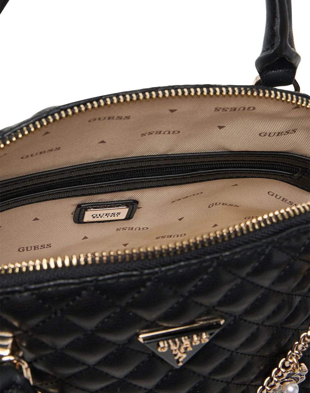 GUESS EVERLEE DOME SATCHEL WOMENS BAG