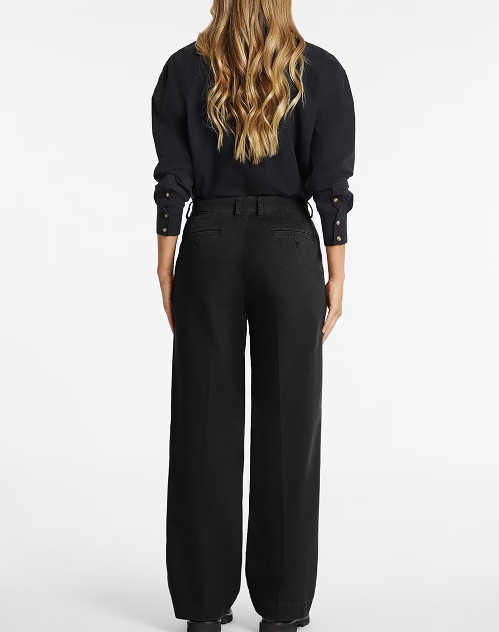 GUESS JEANS GJ WIDE LEG TROUSER - ECO ORG CO CLASSIC RG TWILL340 ДАМСКИ ПАНТАЛОНИ