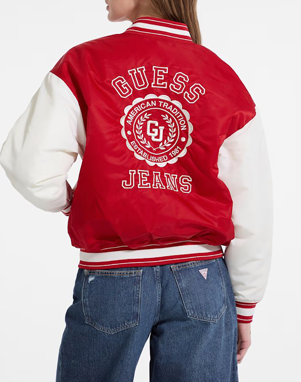 GUESS JEANS GJ VARSITY WITH EMBROIDERY ДАМСКО ЯКЕ