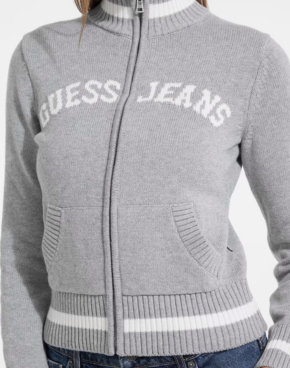 GUESS JEANS GJ LS ZIPPED INTARSIA SWTR ПЛЕТЕНИ ДАМСКИ ДРЕХИ