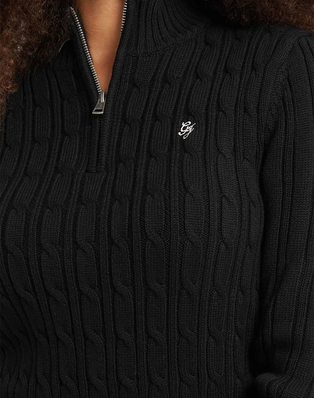 GUESS JEANS GJ LS HALF ZIP CABLE SWTR ДАМСКИ ПУЛОВЕР