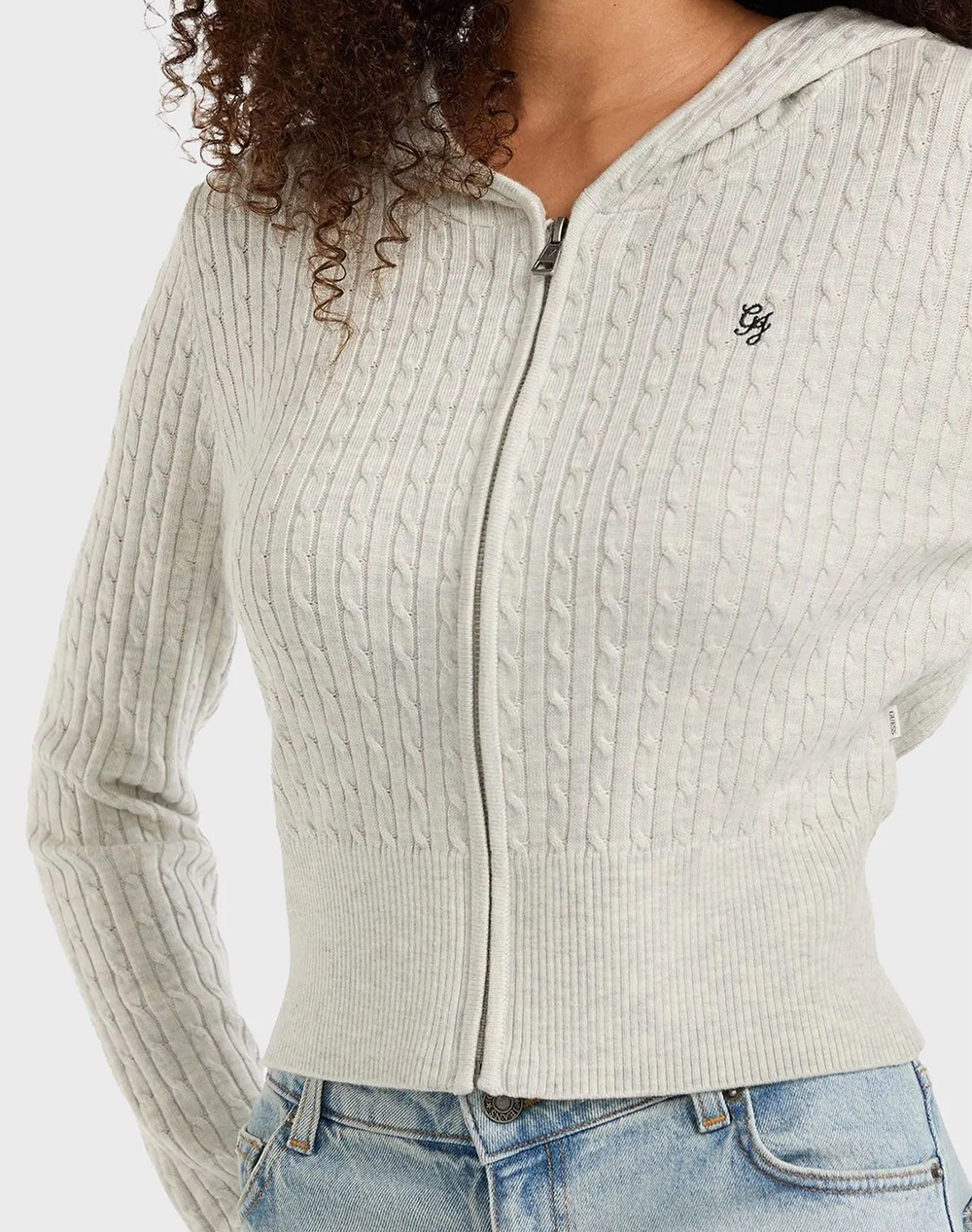 GUESS JEANS GJ LS CABLE HOODIE CARDI ДАМСКА ЖИЛЕТКА