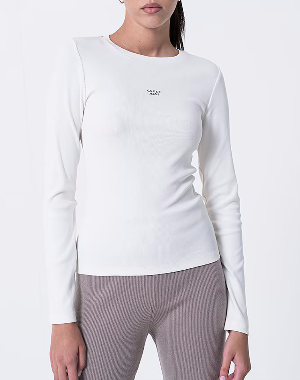 GUESS JEANS GJ LS CN EMBRO SLIM TOP ДАМСКА БЛУЗА