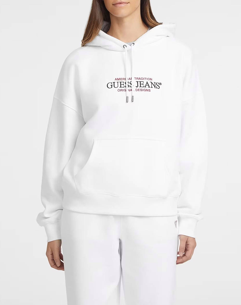 GUESS JEANS GJ HOOD OS AMERICAN TR SWEAT WOMENS SWEATSHIRT